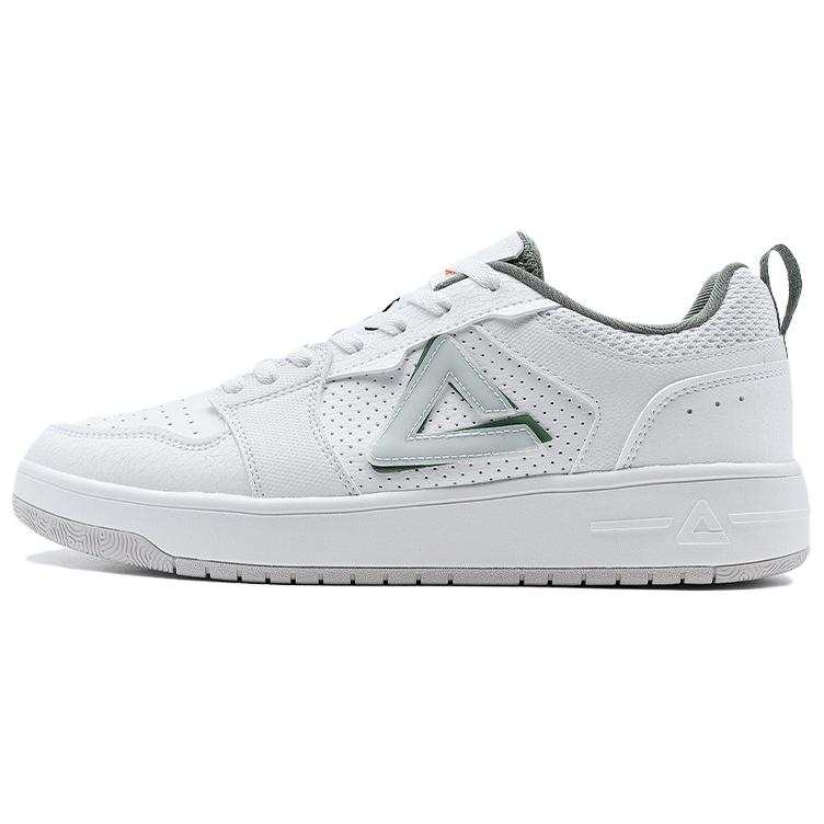 PEAK Classic Heritage Slip Resistant Abrasion Resistant Low top Skateboard Shoes Men's White Green