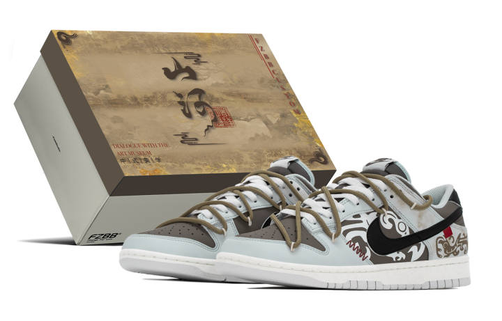 Nike Nike Dunk Box, Chinese Style, Xia Shang, Phoenix Pattern Abrasion Resistant Abrasion Resistant Low top Skateboard Shoes