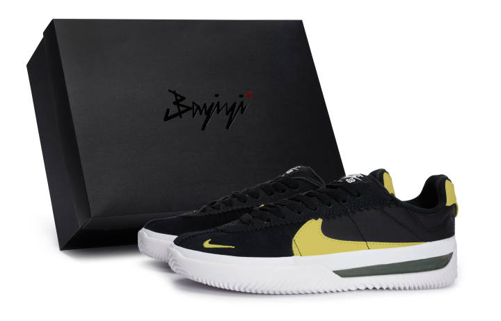Nike Nike Slip Resistant Abrasion Resistant Low top Skateboard Shoes Unisex Black White Yellow