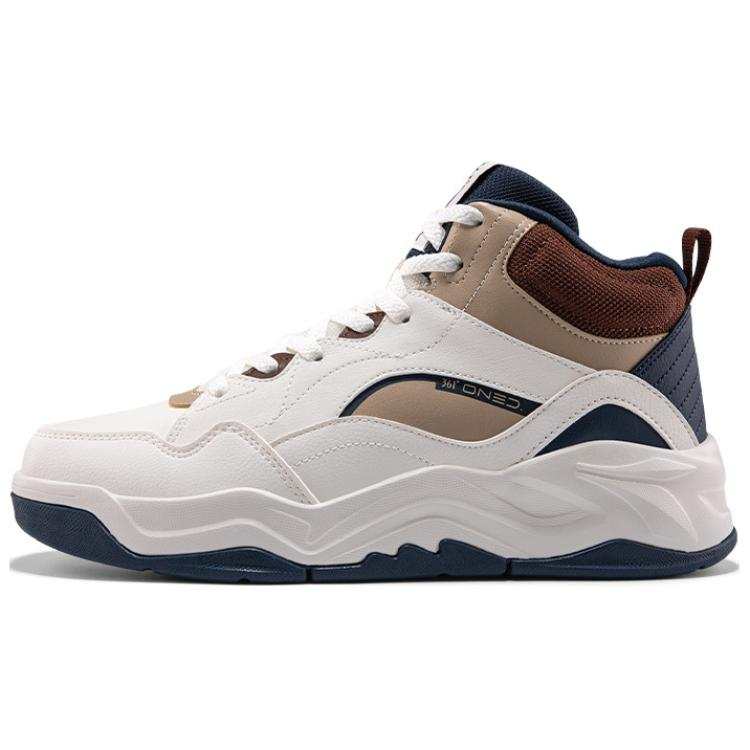 361° Thermal Slip Resistant Lightweight High top Skateboard Shoes Men's White Blue Brown