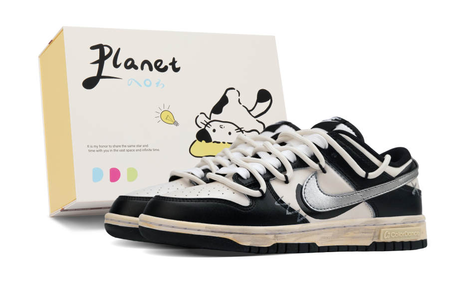 Nike Nike Dunk Planet, Silver Ink Slip Resistant Abrasion Resistant Slip Resistant Abrasion Resistant Low top