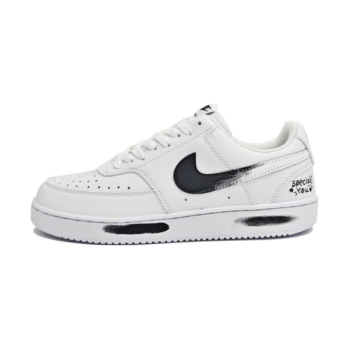 Nike Nike Court Vision You Are Special Leather Low top Skateboard Shoes Unisex Black White