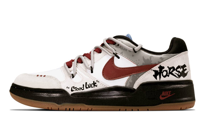 Nike Nike Full Force Abrasion Resistant Low top Skateboard Shoes Men's Red Beige Black