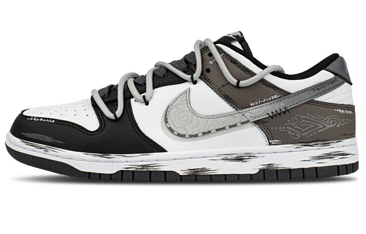 Nike Nike Dunk Cushioning Low top Skateboard Shoes Unisex Black Gray