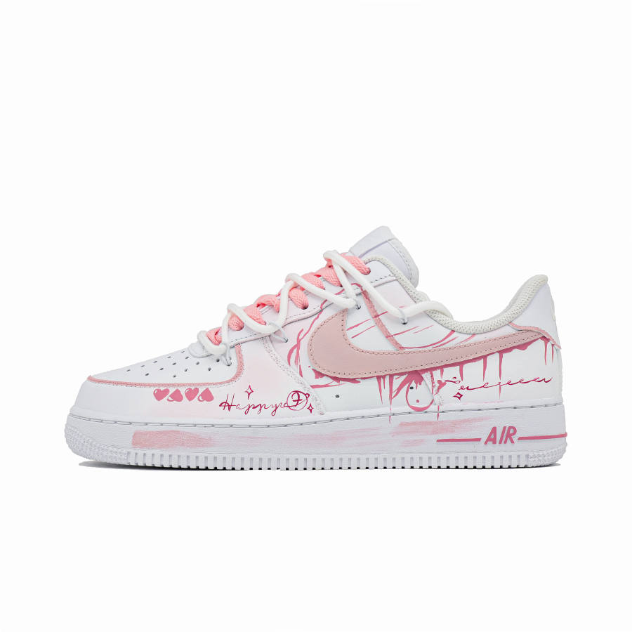 Nike Nike Air Force 1 Heartbeat Loading Abrasion Resistant Low top Skateboard Shoes Unisex Pink