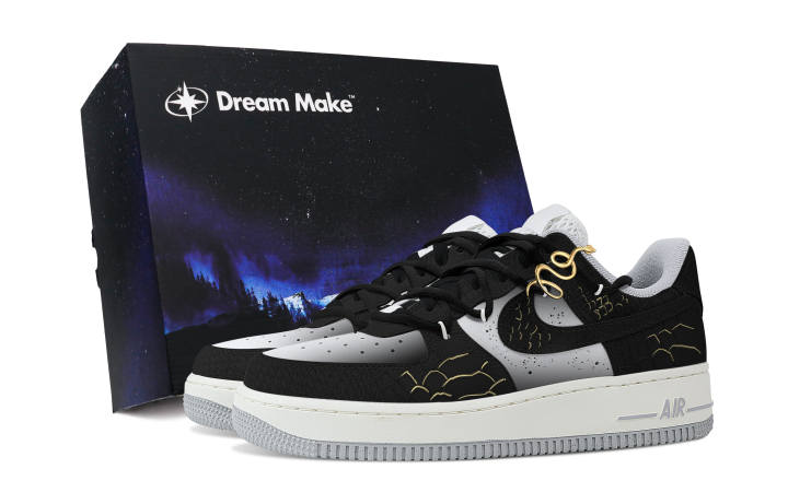 Nike Nike Air Force 1 Slip Resistant Cushioning Abrasion Resistant Low top Skateboard Shoes Women's Black