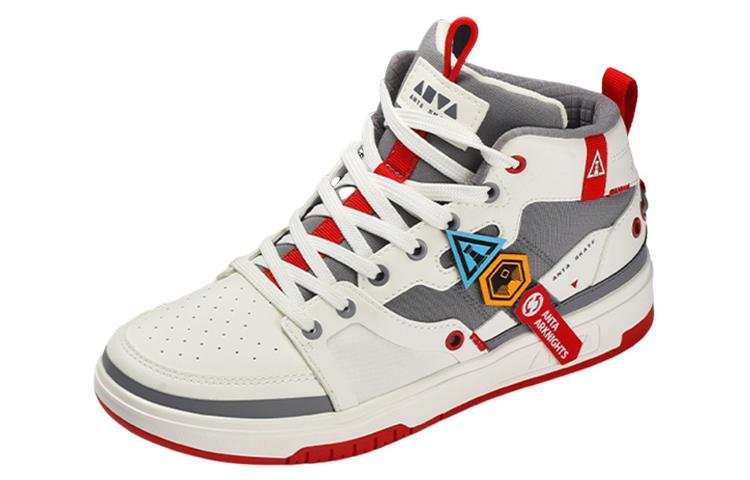 ANTA Arknights x Anta Slip Resistant Cushioning Abrasion Resistant High top Skateboard Shoes Women's White Red