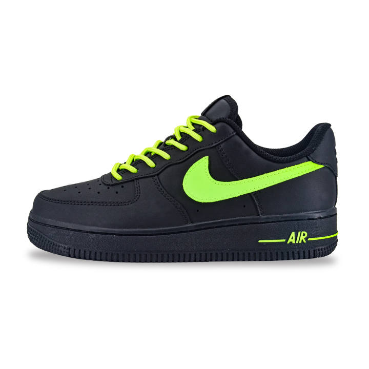 Nike Nike Air Force 1 Leather Coverage Low top Skateboard Shoes Women's Black Green