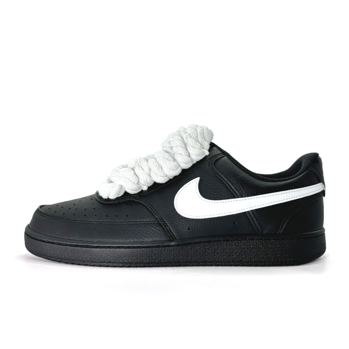 Nike Nike Court Vision Low Slip Resistant Abrasion Resistant Low top Skateboard Shoes Unisex Black White