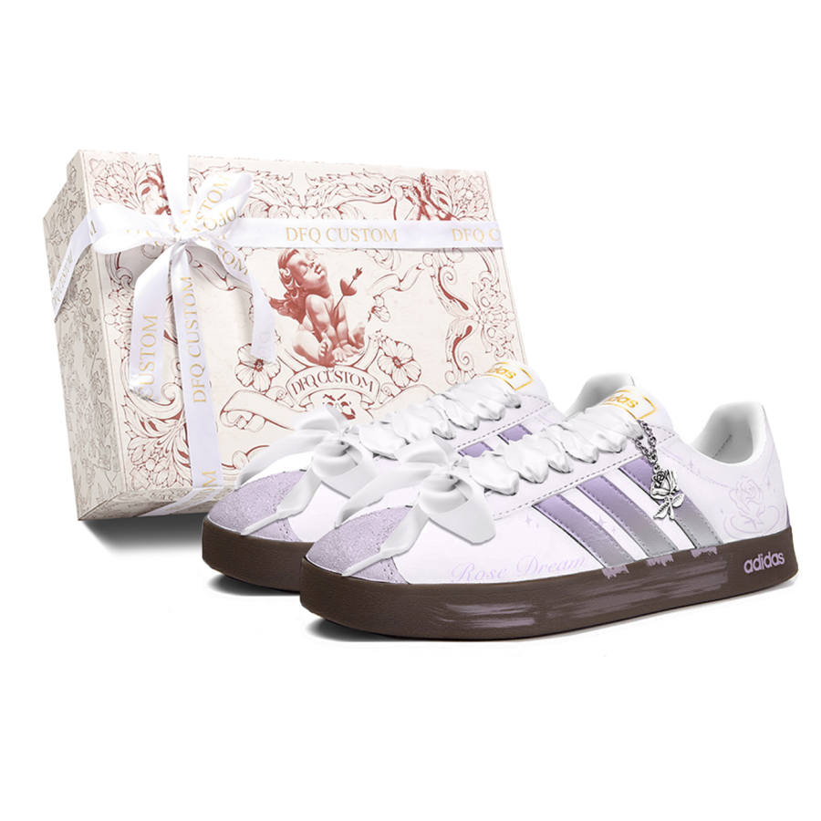Adidas Neo VL Court 2.0 Da Vinci, Box, Purple Dream Abrasion Resistant Abrasion Resistant Low top Skateboard Shoes