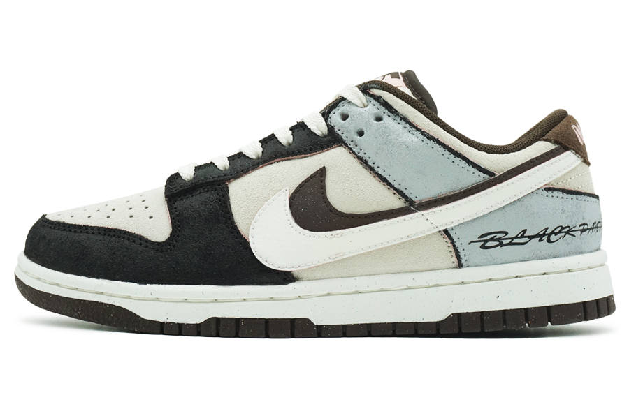 Nike Nike Dunk Low top Skateboard Shoes Women's Black And White Cyan