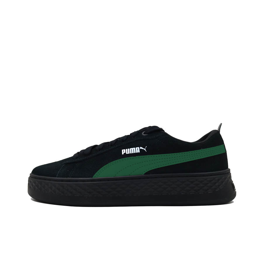 PUMA Smash Platform Forest Of Green Fields Cushioning, Wear Resistant Low top Skateboard Shoes Women's Black Green