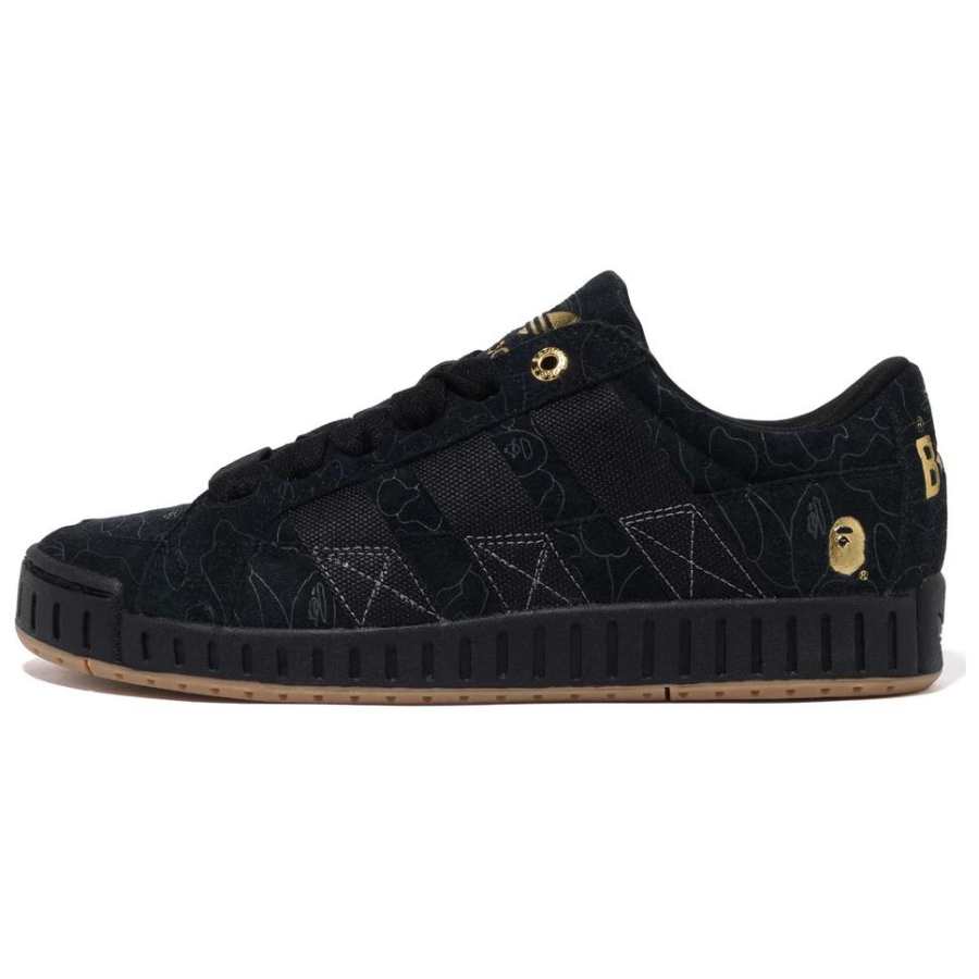 Adidas Originals BAPE BLACK x Adidas Originals NRTN Slip Resistant Abrasion Resistant Low top Skateboard Shoes Women's Black