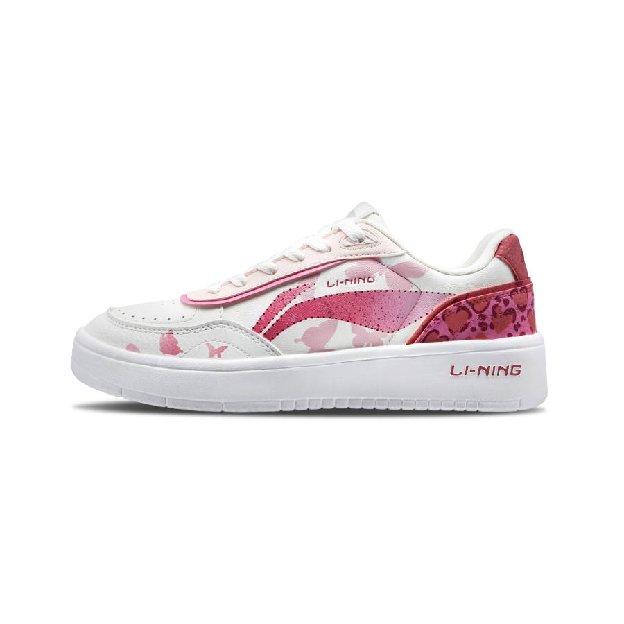 Li-Ning Li Ning Sourdough Slip Resistant Abrasion Resistant Low top Skateboard Shoes Women's Pink White