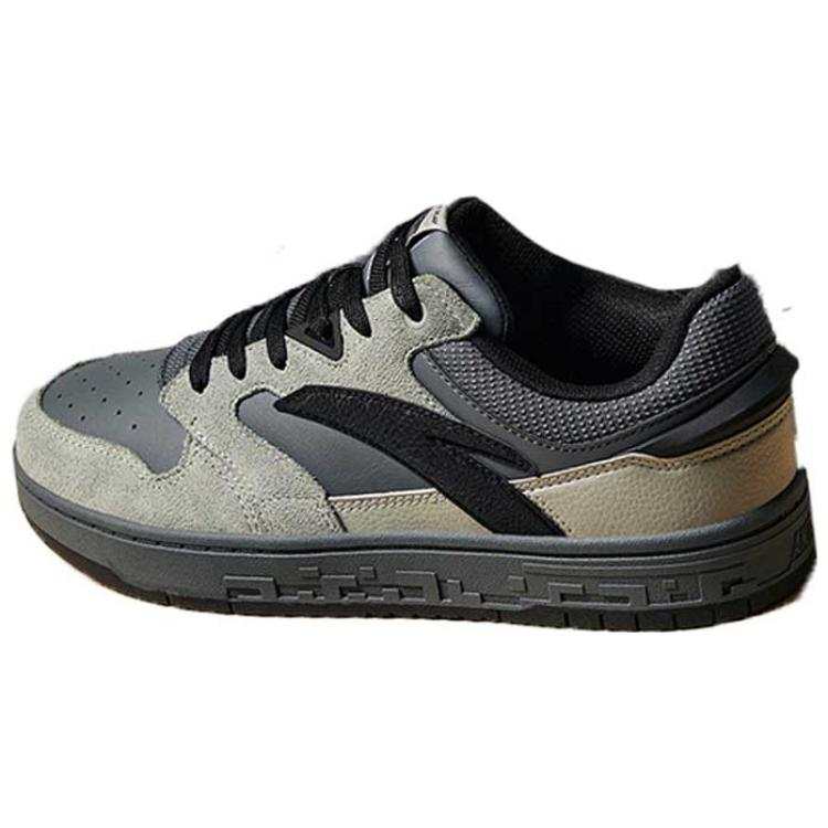 Anta Slip Resistant Abrasion Resistant Low top Skateboard Shoes Men's Gray Black