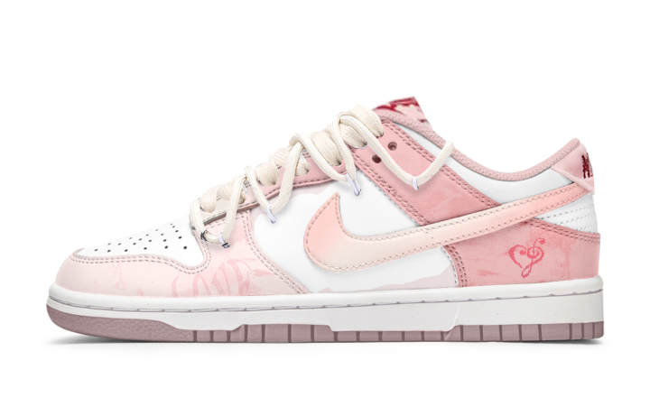 Nike Nike Dunk Abrasion Resistant Low top Skateboard Shoes Unisex White Pink