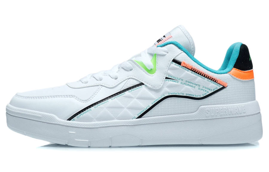 Li-Ning Li Ning Wave SPWV Lite Superwave Lite Slip Resistant Abrasion Resistant Low top Skateboard Shoes White Black Blue