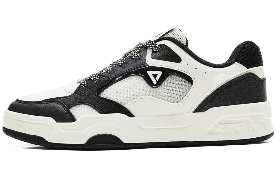 PEAK Slip Resistant Cushioning Abrasion Resistant Low top Skateboard Shoes Men's Ivory Black