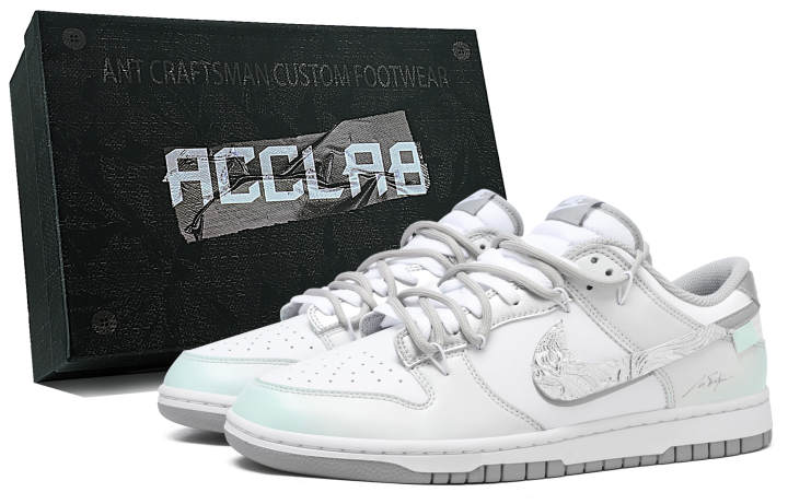Nike Nike Dunk Breathable Height Increasing Low top Skateboard Shoes Men's Gray White