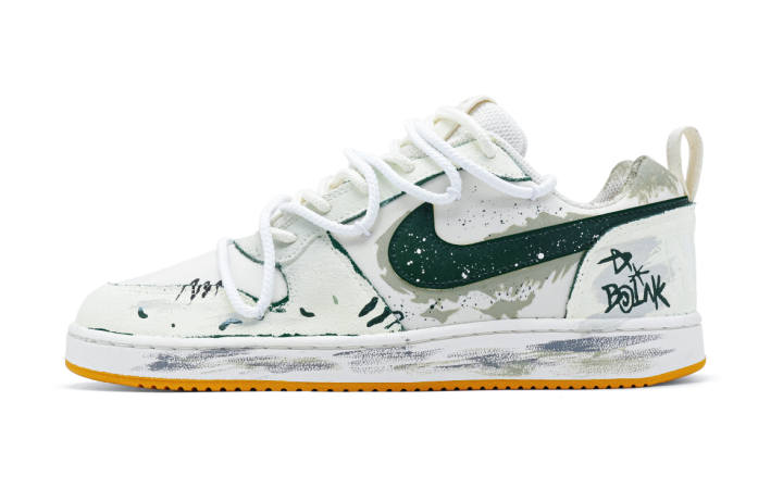 Nike Nike Court Borough Bamboo Cypress Green Suede Low top Skateboard Shoes Men's Ecru