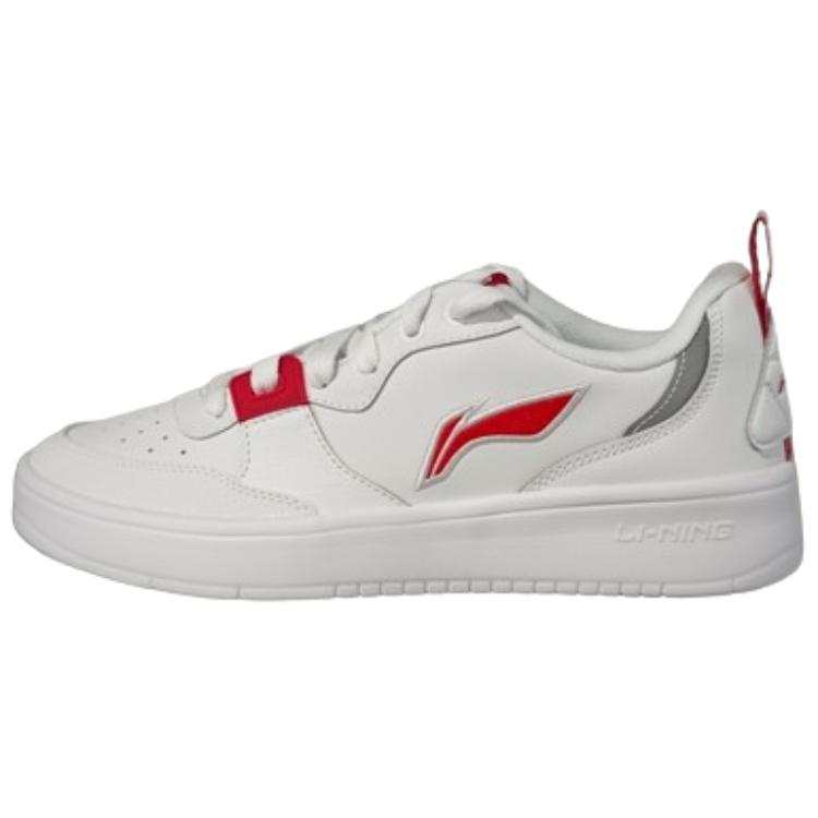 Li-Ning Li Ning Synthetic Leather Slip Resistant Abrasion Resistant Cushioning Low top Skateboard Shoes Men's White Red