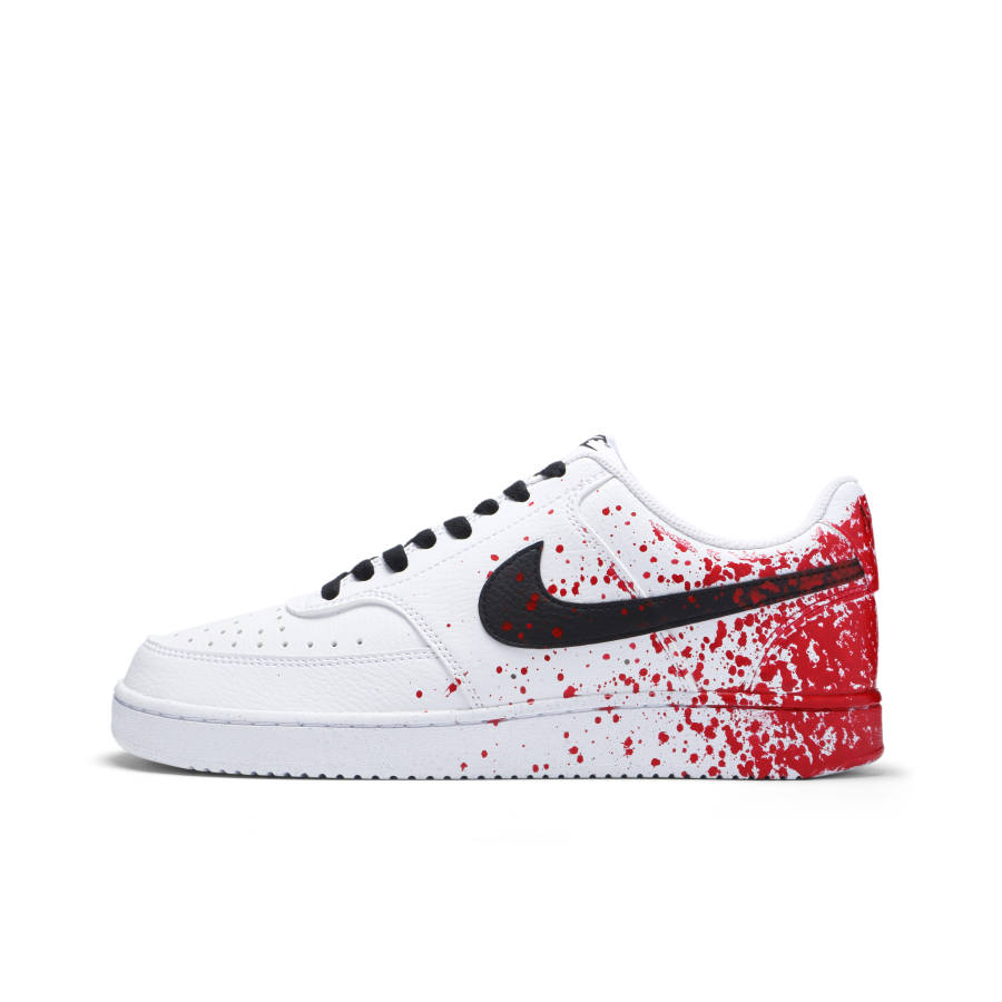 Nike Nike Court Vision 1 Slip Resistant, Abrasion Resistant, Lightweight Low top Skateboard Shoes Men's White Red