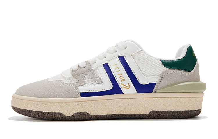 FEIYUE Low-top Skateboard Shoes Unisex White Gray Royal Blue
