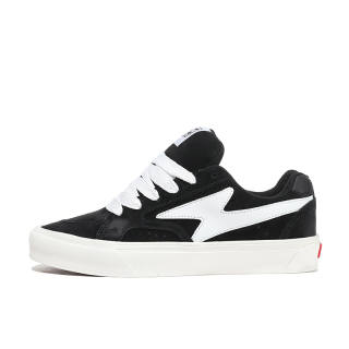 HOMDOON Suede Low top Skateboard Shoes Unisex Black White