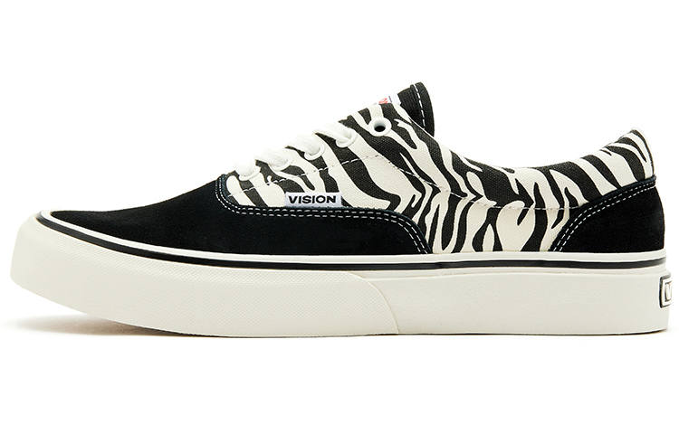 Vision Street Wear Trainers Plus Casual Slip Resistant Low top Skateboard Shoes Unisex Black White