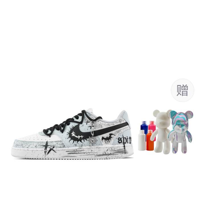 Nike Nike Court Vision 1 Dark Night Cross, Fluid Bear Abrasion Resistant Low top Skateboard Shoes Unisex Blue Black White