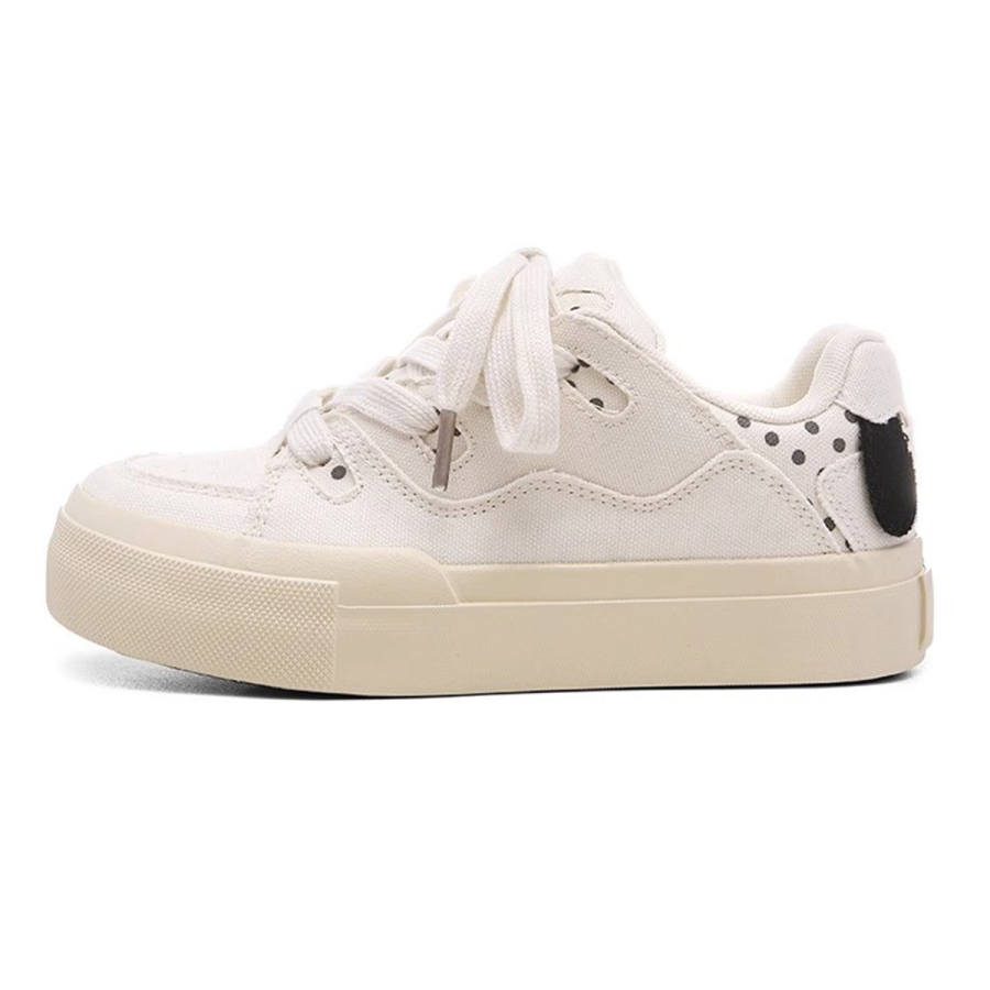 DINGGU Abrasion Resistant Breathable Abrasion Resistant Breathable Low top Skateboard Shoes Women's Ecru