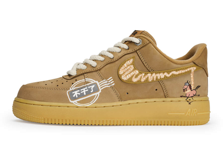 Nike Nike Air Force 1 811 Manufacturing, Born To Be A Cow And Horse Low top Skateboard Shoes Unisex Brown