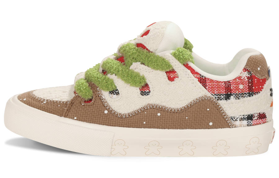Ollieskate Classic Cartoon Gingerbread Man, Plushy And Soft Slip Resistant Abrasion Resistant Low top Skateboard Shoes