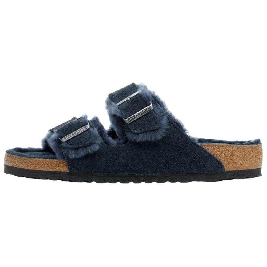 Birkenstock Arizona Shearling Birkenstock Shoes Unisex Marine Blue Regular Loose Fit