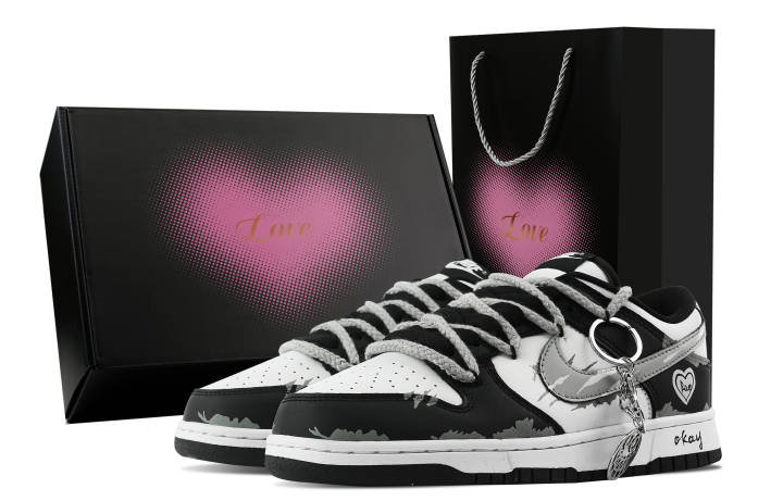 Nike Nike Dunk Smiling Cracks, Heart Box Slip Resistant Abrasion Resistant Low top Skateboard Shoes Unisex