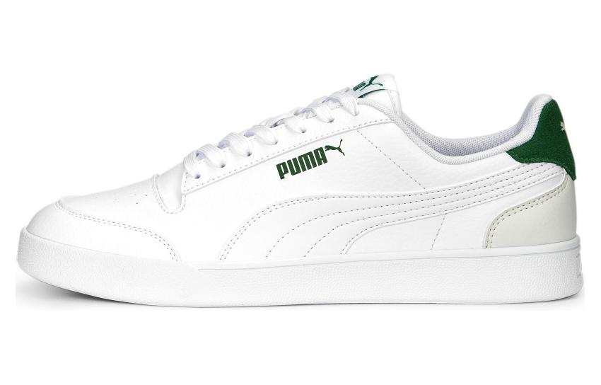 PUMA Shuffle Cushioning Abrasion Resistant Low top Skateboard Shoes Unisex White Green