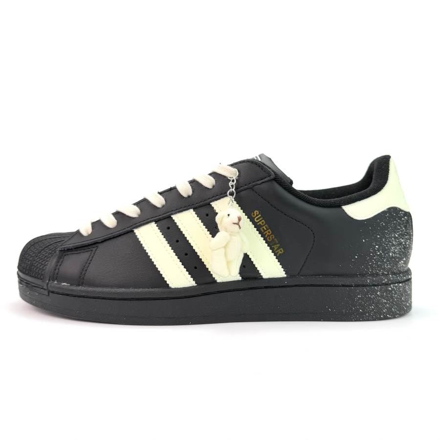 Adidas Originals SUPERSTAR Starry Night Bear Abrasion Resistant Lightweight Breathable Low top Skateboard Shoes Unisex