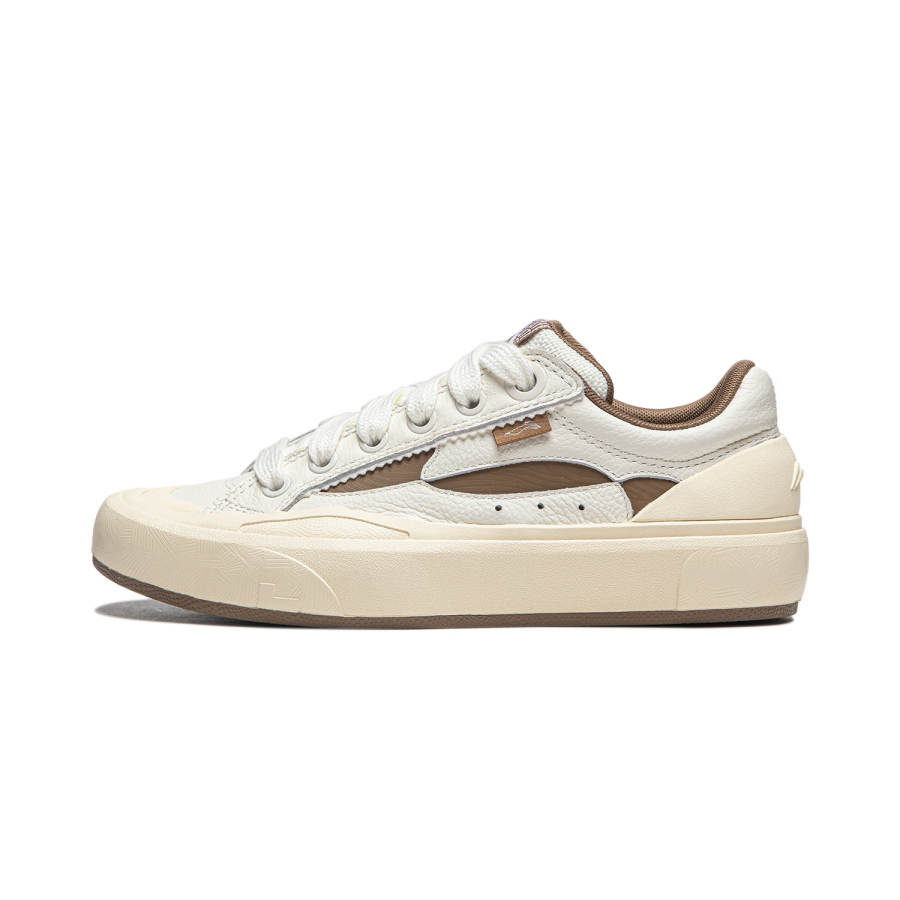 Li-Ning Li Ning Wave S70 Slip Resistant Abrasion Resistant Low top Skateboard Shoes Unisex Beige Brown