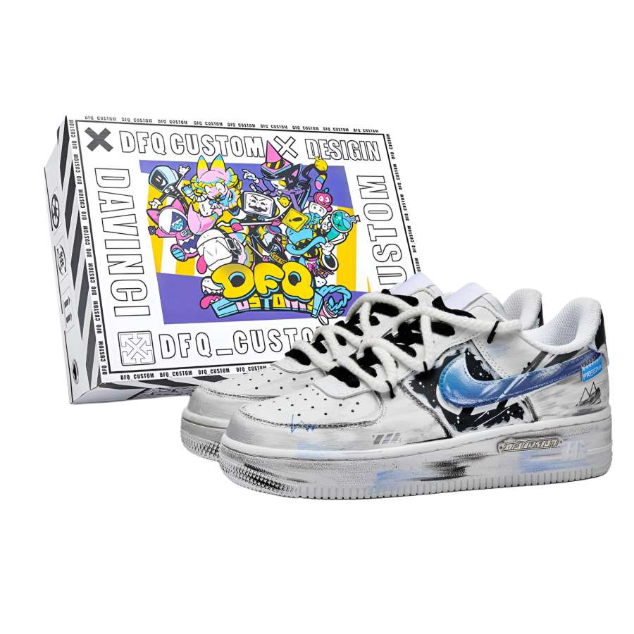 Nike Nike Air Force 1 Snowfield, Box Cushioning, Wear Resistant Low top Skateboard Shoes Unisex Blue White