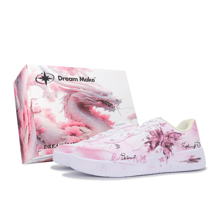 Li-Ning Li Ning Floating Boat Slip Resistant, Abrasion Resistant, Breathable Low top Skateboard Shoes Women's White Pink