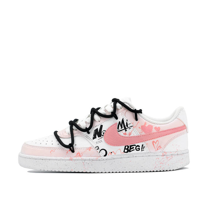 Nike Nike Court Vision 1 Low top Skateboard Shoes Unisex White Pink