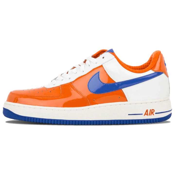 Nike Nike Air Force 1 Premium Hoop Thermal Abrasion Resistant Lightweight Low top Skateboard Shoes Unisex Orange White Blue