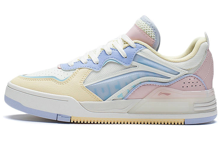 Li-Ning Li Ning Wave Non slip Lightweight Low top Skateboard Shoes Women's White Pink Yellow