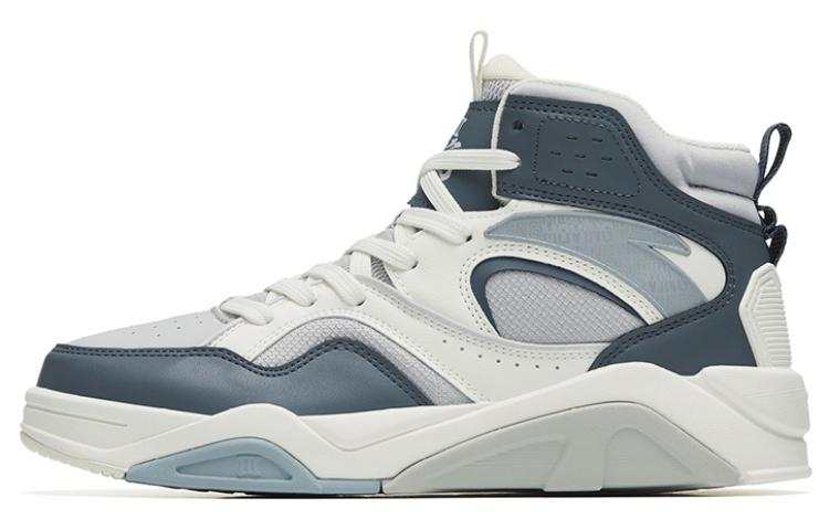 Anta Lieyan3.0 Textile, Synthetic Leather Non slip Lightweight High top Skateboard Shoes Men's White Blue