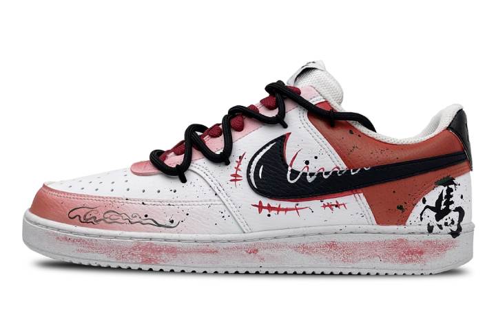 Nike Nike Court Vision 1 Abrasion Resistant Low top Skateboard Shoes Men's Black Red