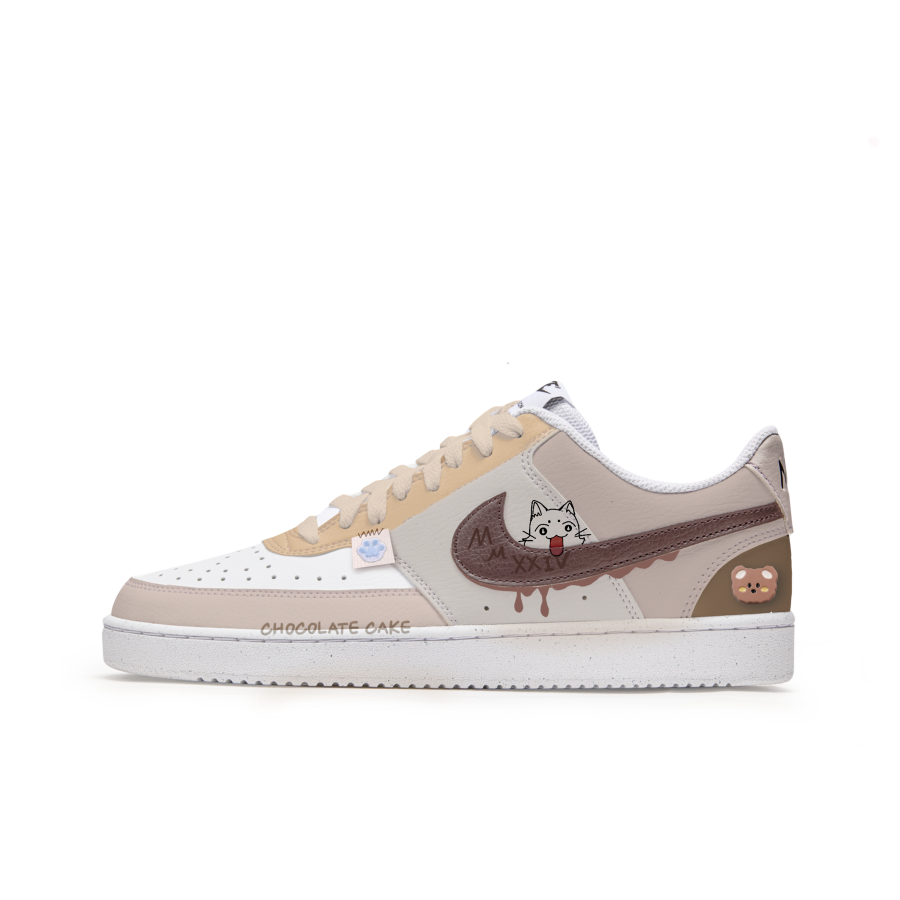 Nike Nike Court Vision 1 Freedom Panda, Brown Bear Slip Resistant Abrasion Resistant Low top Skateboard Shoes Men's