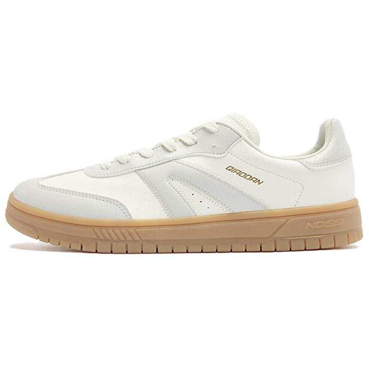QIAODAN Departure Synthetic Leather Slip Resistant Slip Resistant Low top Skateboard Shoes Men's White Gray