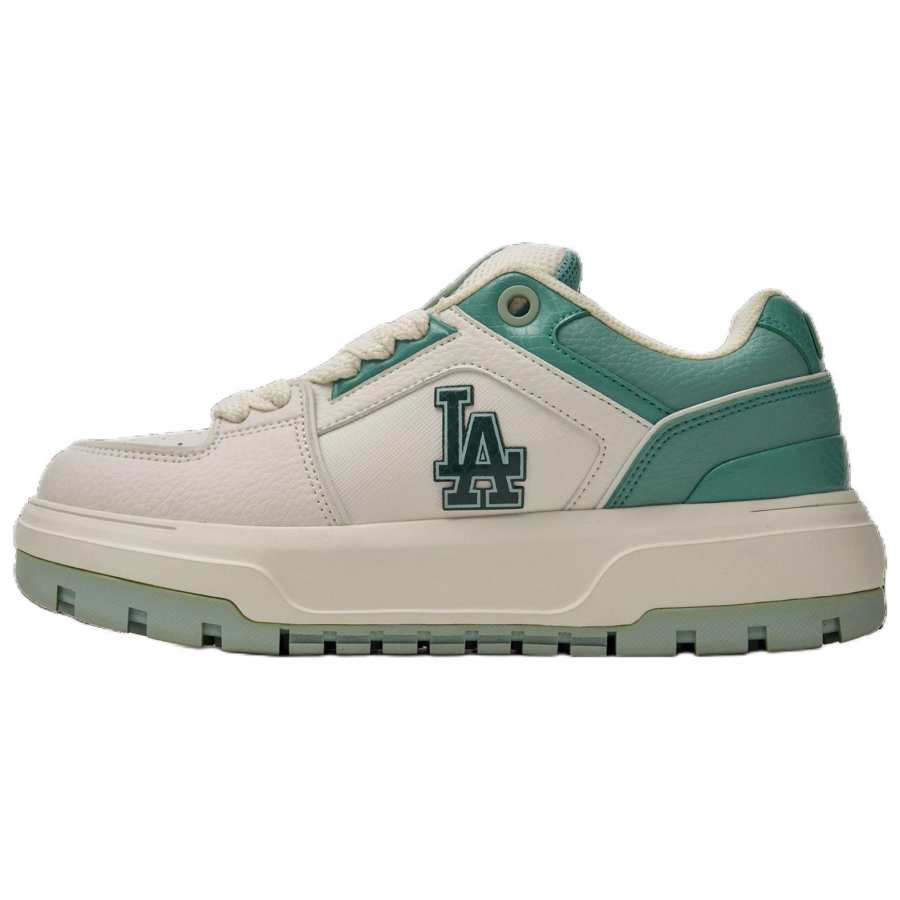MLB Los Angeles Dodgers Slip Resistant Abrasion Resistant Low top Skateboard Shoes Unisex Beige Green