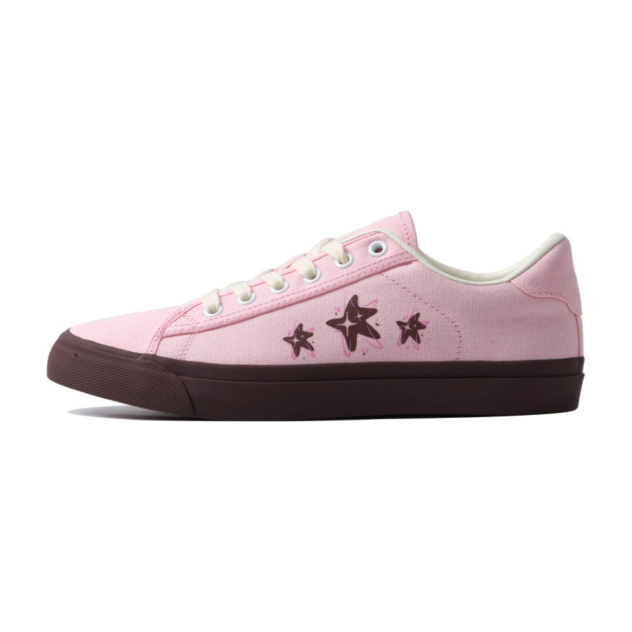 GOLUCK Lightweight And Breathable Low top Skateboard Shoes Unisex Pink Star