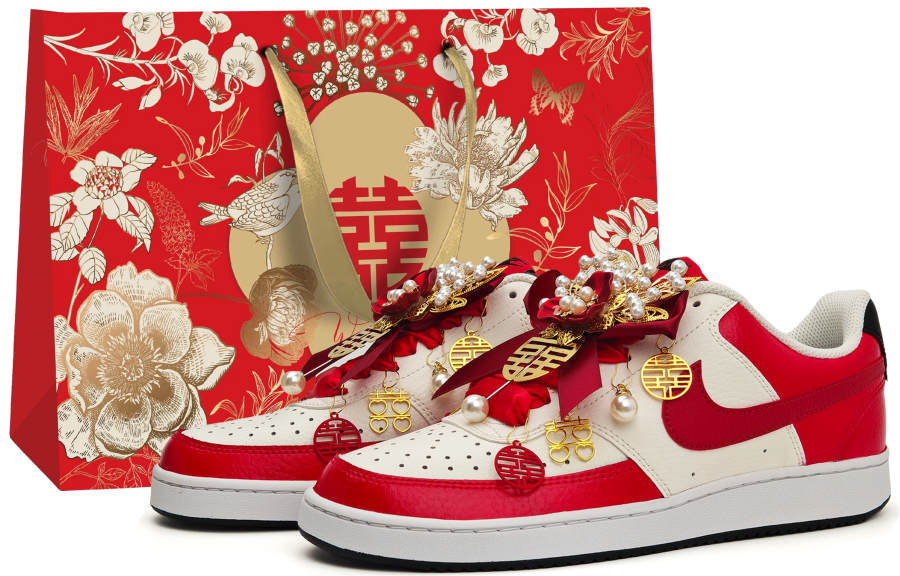 Nike Nike Court Vision 1 Wedding Shoes, Harmony Of Phoenix And Peacock Abrasion Resistant Abrasion Resistant Low top